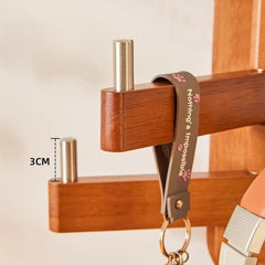 Wooden Wall-Mounted Organizer & Coat Rack
