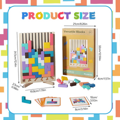 Wooden Educational & Colorful Geometric Versatile Blocks