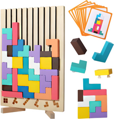 Wooden Educational & Colorful Geometric Versatile Blocks