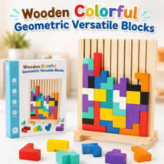 Wooden Educational & Colorful Geometric Versatile Blocks