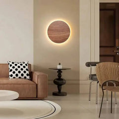 Wooden Sunburst Wall Light – Modern Decorative LED Wall Lamp