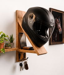 Wooden Helmet Stand & Storage Rac