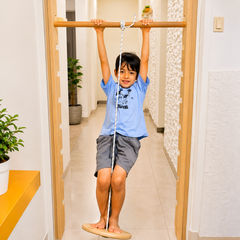 Wooden Doorframe Pull-Up Bar & Swing for Kids & Adults
