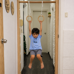 Wooden Doorframe Pull-Up Bar & Swing for Kids & Adults
