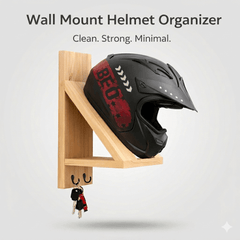 Wooden Helmet Stand & Storage Rac