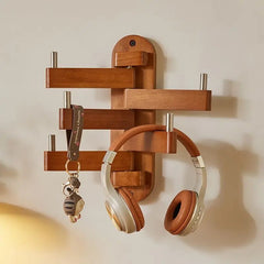 Wooden Wall-Mounted Organizer & Coat Rack